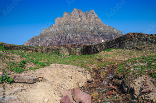 Rising View of Clements Mountain on the Hidden Lake Trail, Glacier National Park, Montana