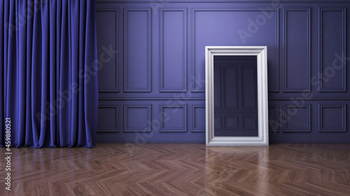 Empty room with Wall Background. 3D illustration, 3D rendering	