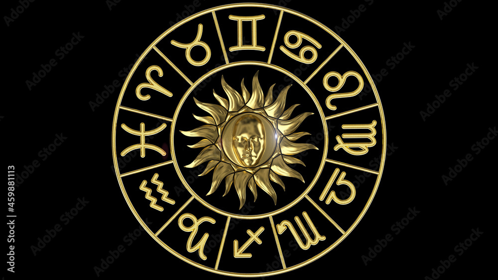 Fototapeta premium Horoscope wheel Zodiacal circle