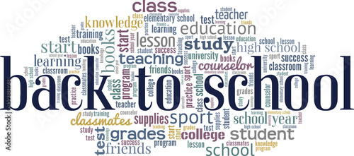 Back to school vector illustration word cloud isolated on white background.