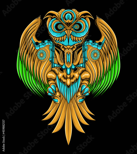 Cyberpunk Owl Robot Concept