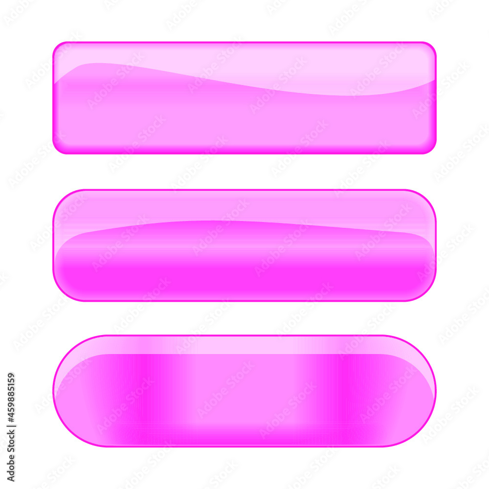 Pink glass buttons isolated on a white background Pink glass buttons isolated on a white background