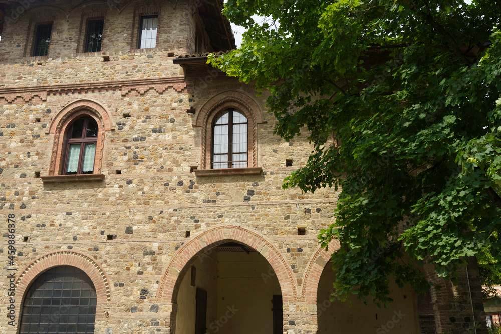 Historic village of Grazzano Visconti, Piacenza, in medieval style