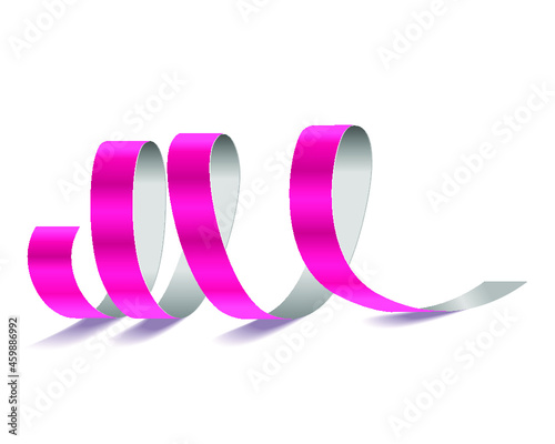 Pink Spiral Ribbon isolated on a white background