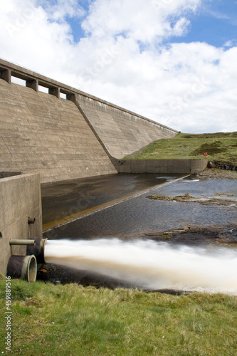 Dam at Cow Green reservoir, Upper Teesdale, UK photo