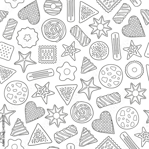 Seamless pattern with cookies.