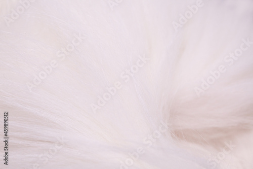 White animal fur. Weasel or cat hair. Fur clothes  white fur coat close up.