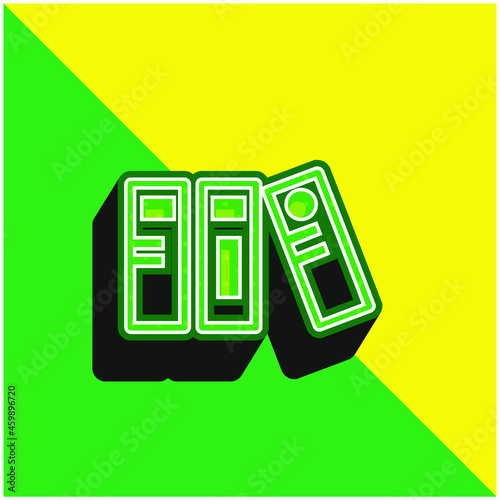 Archives Green and yellow modern 3d vector icon logo