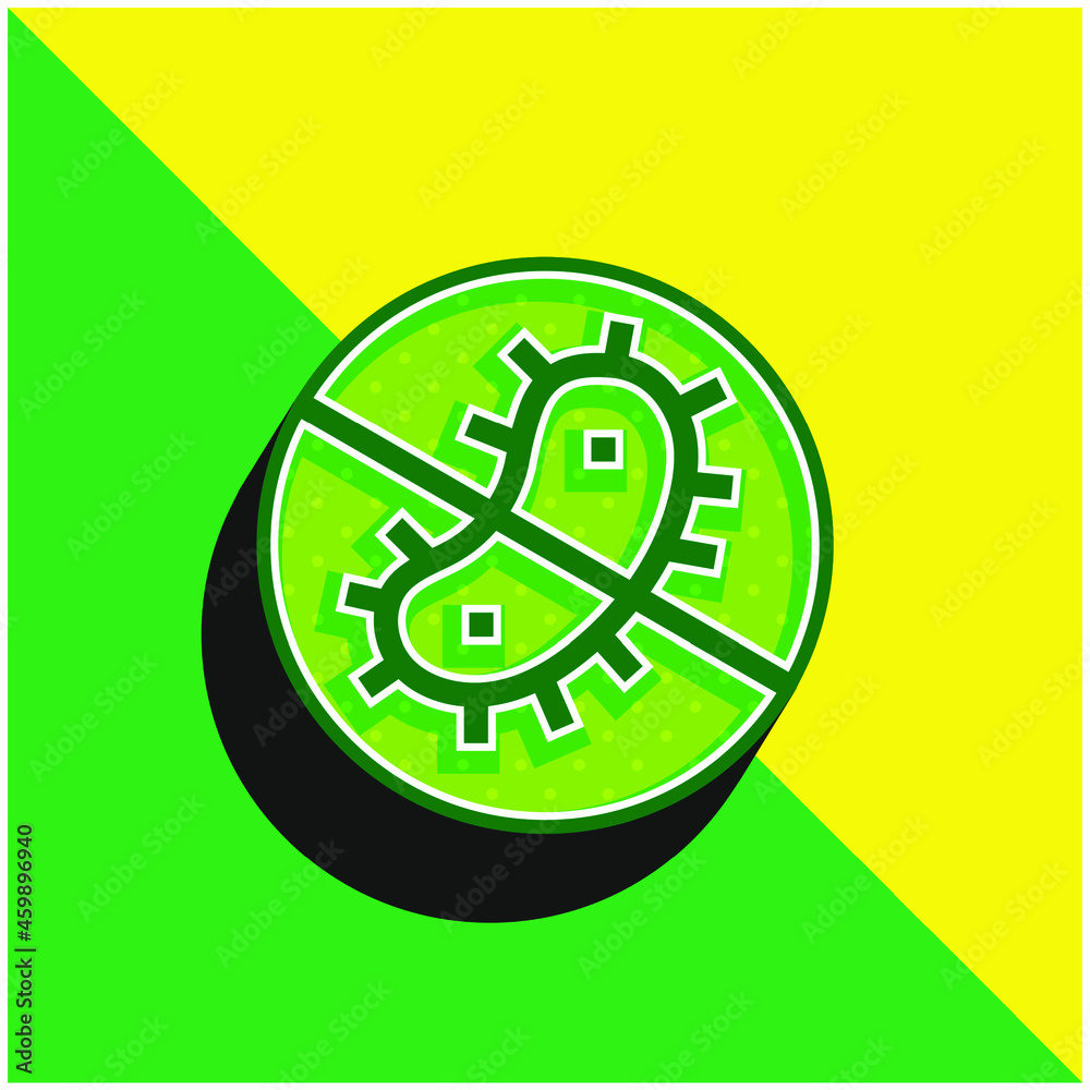 Bacteria Green and yellow modern 3d vector icon logo Bacteria Green and yellow modern 3d vector icon logo