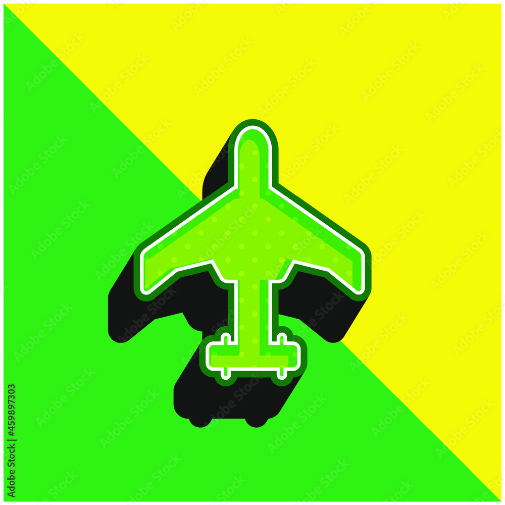 Air Force Plane Green and yellow modern 3d vector icon logo Air Force Plane Green and yellow modern 3d vector icon logo