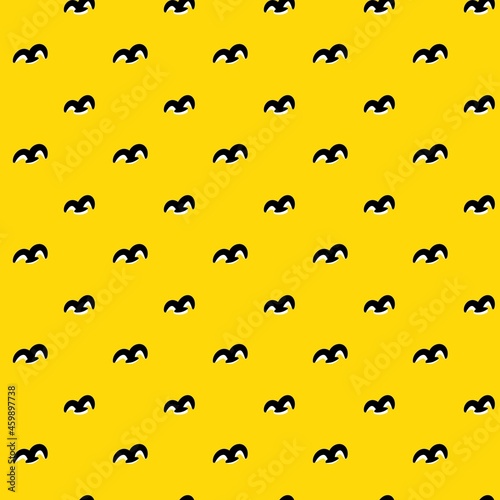 seamless pattern of bird shape on yellow background