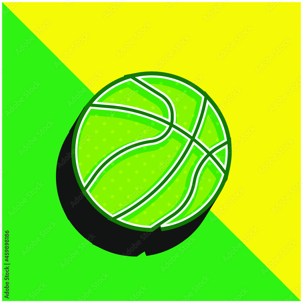 Basketball Green and yellow modern 3d vector icon logo