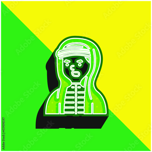 Boy Green and yellow modern 3d vector icon logo © LIGHTFIELD STUDIOS