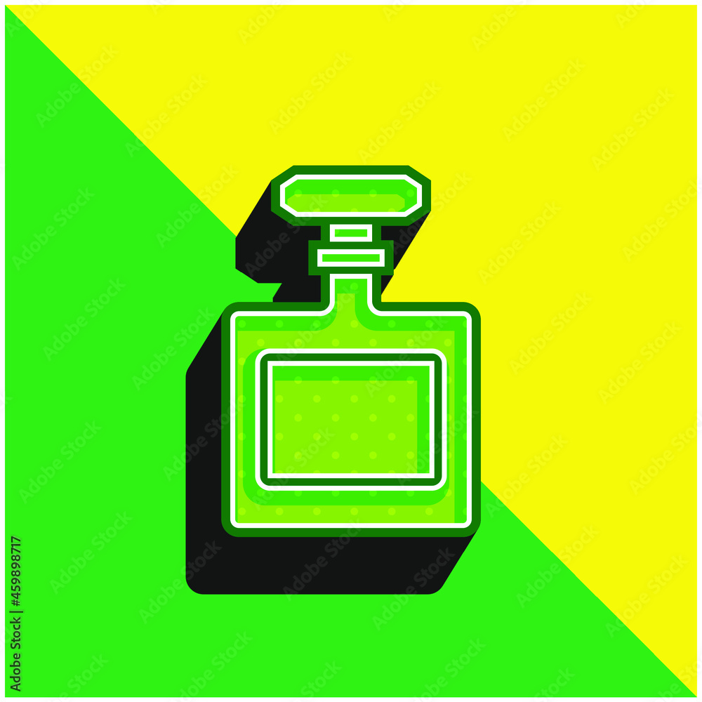 Bottle Green and yellow modern 3d vector icon logo Bottle Green and yellow modern 3d vector icon logo
