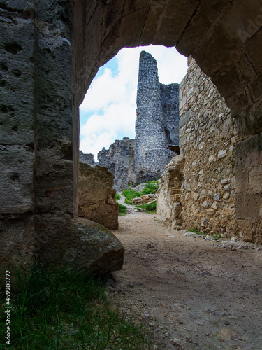 Tematin castle ruins, Slovak republic, Europe. Travel destination. Slovak historical castles, chateaus and churches. photo