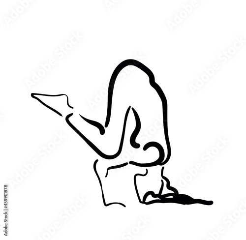 stylish concise sketches depicting yoga poses