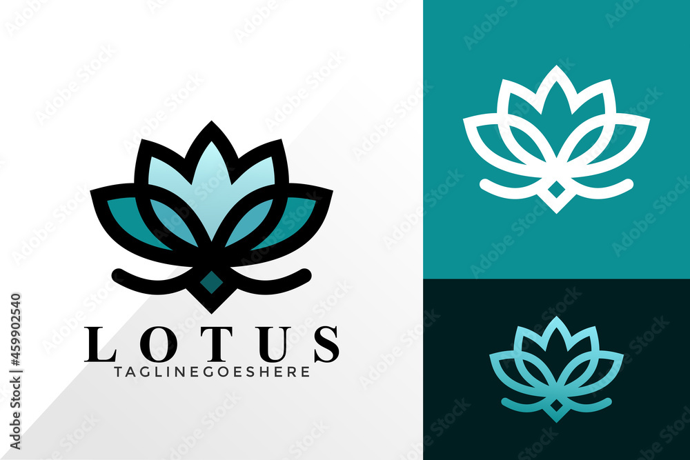 Flower Lotus Medical Logo Vector Design, Creative Logos Designs Concept for Template