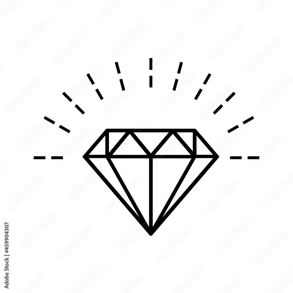 Vector diamond icon with line style Vector diamond icon with line style