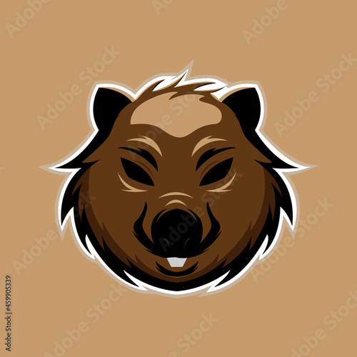 wombat face illustration. can be used for esport logo