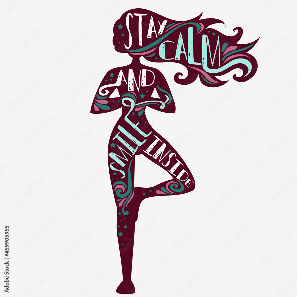 Obraz premium Sport/Fitness typographic poster with a girl
