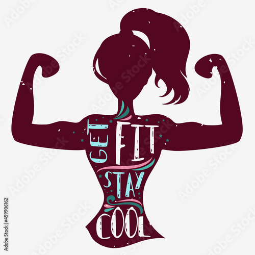 Typography design with silhouette of woman.