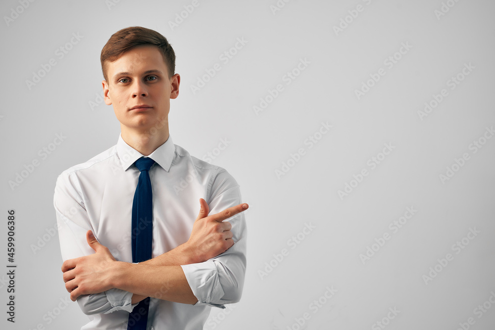 business man in shirt with tie posing fashion self confidence business man in shirt with tie posing fashion self confidence