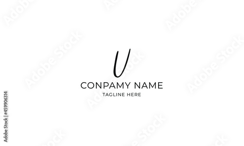 Letter U Signature Logo Vector