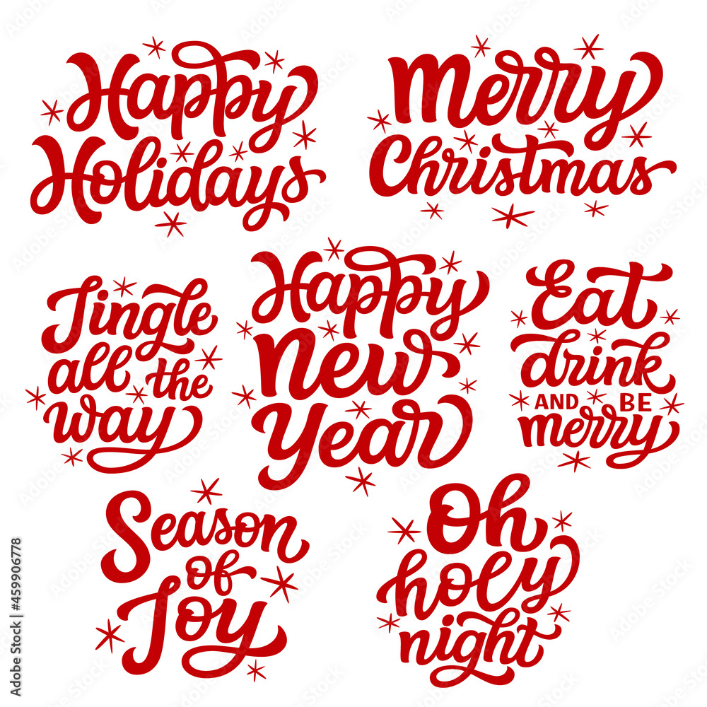 Christmas lettering quotes set