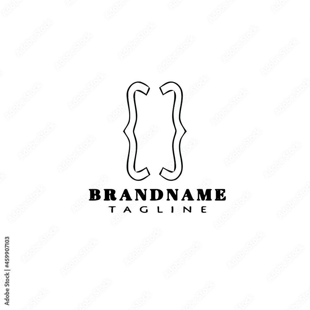 brackets logo cartoon icon design cute black isolated vector illustration brackets logo cartoon icon design cute black isolated vector illustration