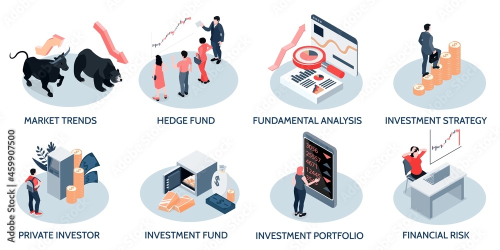 Fototapeta premium Investment Isometric Concept