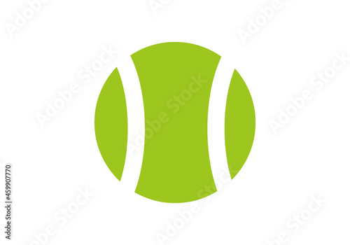 Tennis Logo Design Template. Tennis Icon Vector. Tennis Racket Green Ball Silhouette