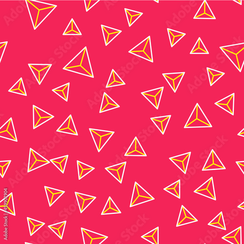 Line Geometric figure Tetrahedron icon isolated seamless pattern on red background. Abstract shape. Geometric ornament. Vector Free Download Line Geometric figure Tetrahedron icon isolated seamless pattern on red background. Abstract shape. Geometric ornament. Vector - GFXLoad
