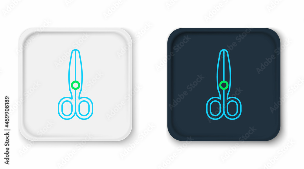 Line Scissors icon isolated on white background. Tailor symbol. Cutting tool sign. Colorful outline concept. Vector Line Scissors icon isolated on white background. Tailor symbol. Cutting tool sign. Colorful outline concept. Vector