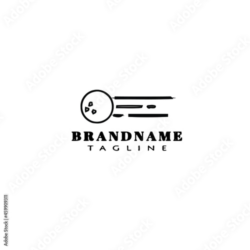 simple bowling cartoon logo icon design template black isolated vector illustration