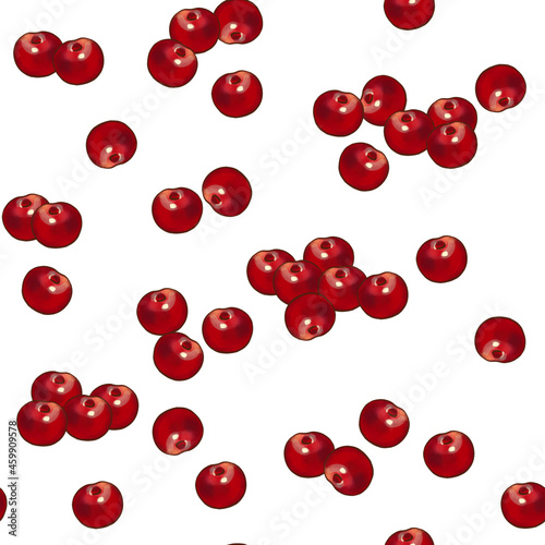 Seamless pattern on a white background, depicting bright mischievous cherries.Naughty background in a watercolor manner for the holidays, printing, textiles.