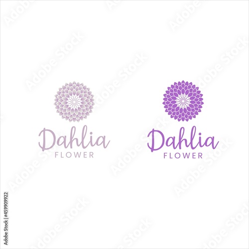 Foto purple dahlia flower logo vector image with pink color concept illustration