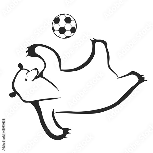 Bear football player with ball
