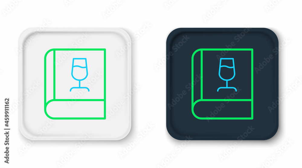 Line Book about wine icon isolated on white background. Wine glass icon. Wineglass sign. Colorful outline concept. Vector Line Book about wine icon isolated on white background. Wine glass icon. Wineglass sign. Colorful outline concept. Vector