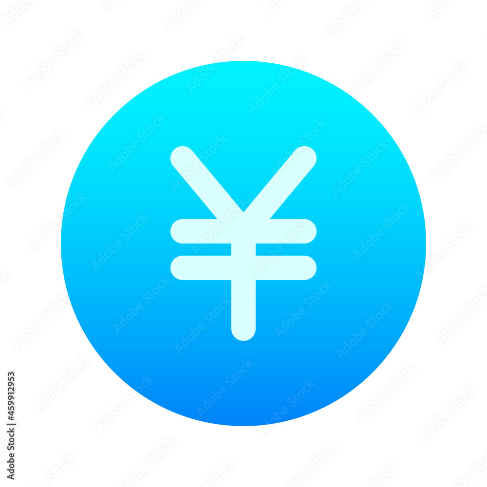 Illustration vector graphic icon of China, Japan Yuan-Yen currency. Gradient Style Icon. Vector illustration isolated on white background. Perfect for website or application design. Illustration vector graphic icon of China, Japan Yuan-Yen currency. Gradient Style Icon. Vector illustration isolated on white background. Perfect for website or application design.
