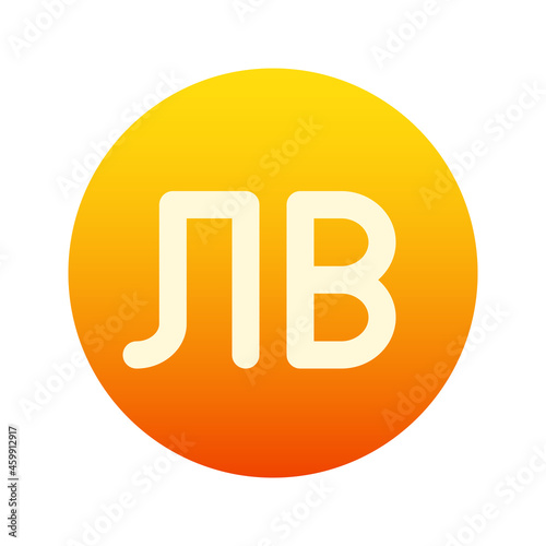 Illustration vector graphic icon of Bulgaria Lev currency. Gradient Style Icon. Vector illustration isolated on white background. Perfect for website or application design.