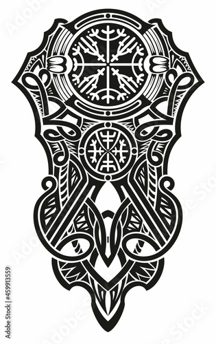 Tattoo tribal abstract sleeve, black arm shoulder tattoo fantasy .