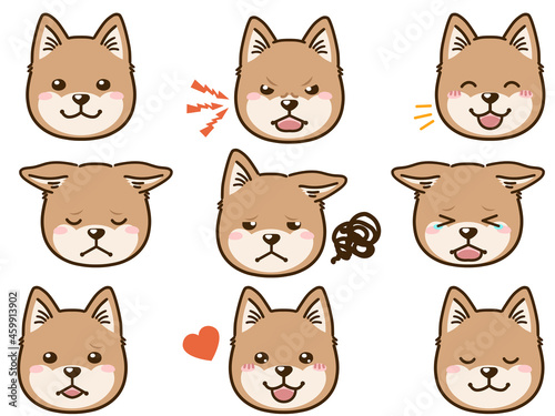 北海道犬（赤）の表情顔アイコン
