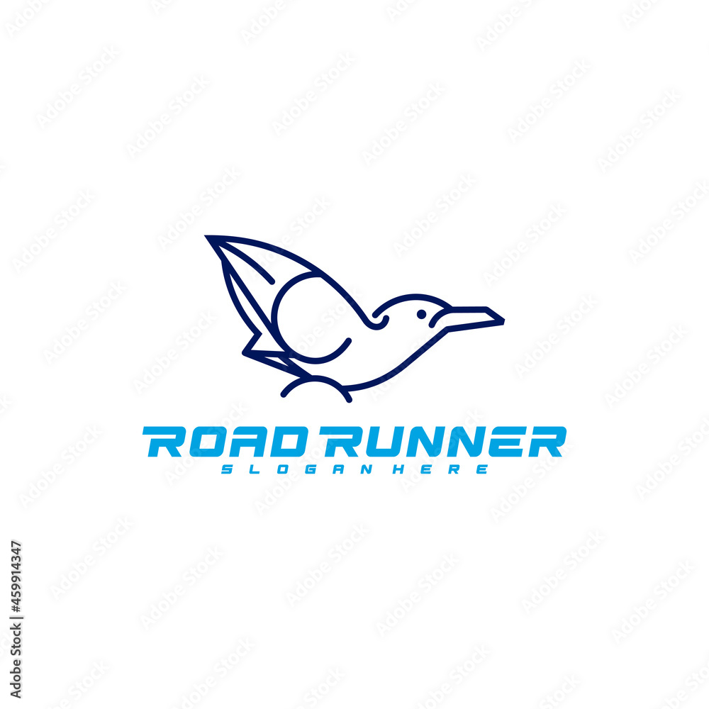 Roadrunner bird logo vector illustration design template