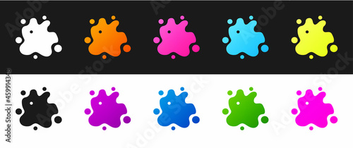 Set Paint spray icon isolated on black and white background. Vector