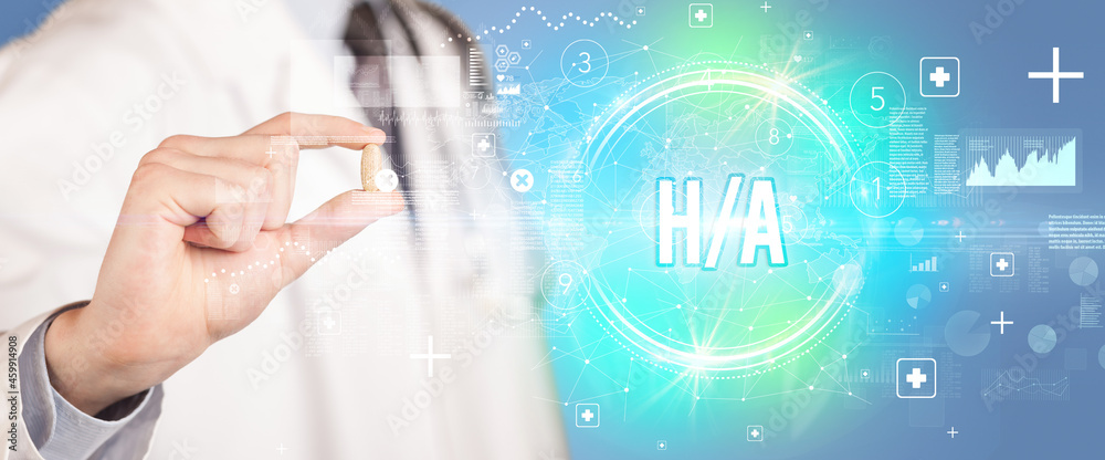 Close-up of a doctor giving you a pill concept