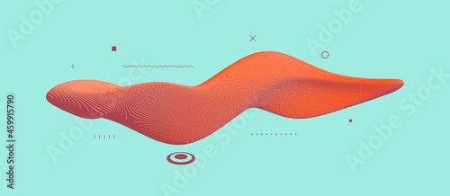 Abstract digital wave made of cubes. Sound wave. Big data visualization. Voxel art. 3d vector illustration for business, science or technology.
