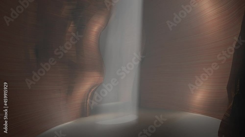 A light beam time lapse from a ceiling of Antelope canyon cave (3D Rendering)