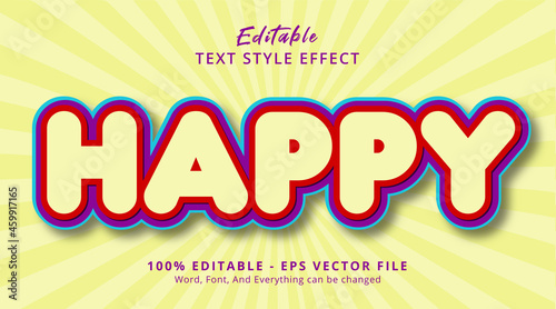 Happy text on headline template style, editable text effect