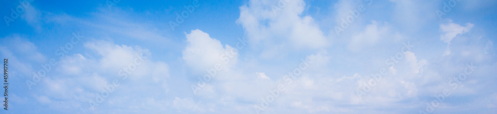 Obraz premium clouds and sky,blue sky background with tiny clouds. panorama