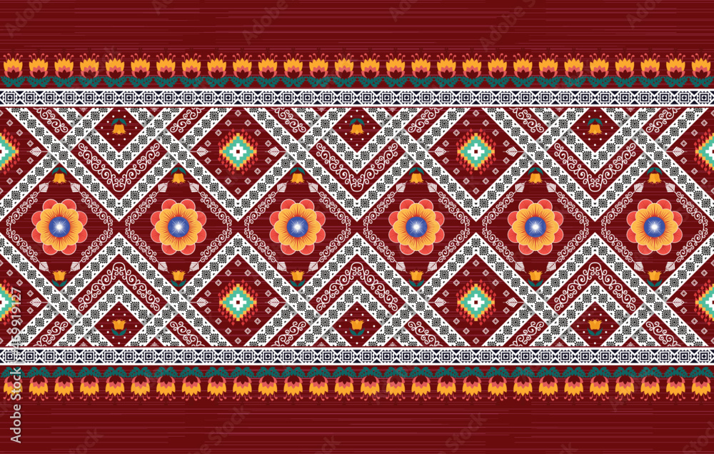 Ethnic ikat pattern. Aztec fabric carpet mandala ornament boho chevron textile  decoration wallpaper. Tribal turkey African Indian traditional embroidery  vector illustrations background. vector de Stock | Adobe Stock
